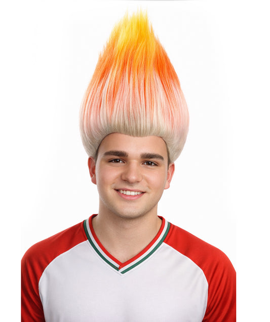 Unisex Adult & Teen Wig | Trolls Orange & White Wig | Premium Breathable Capless Cap