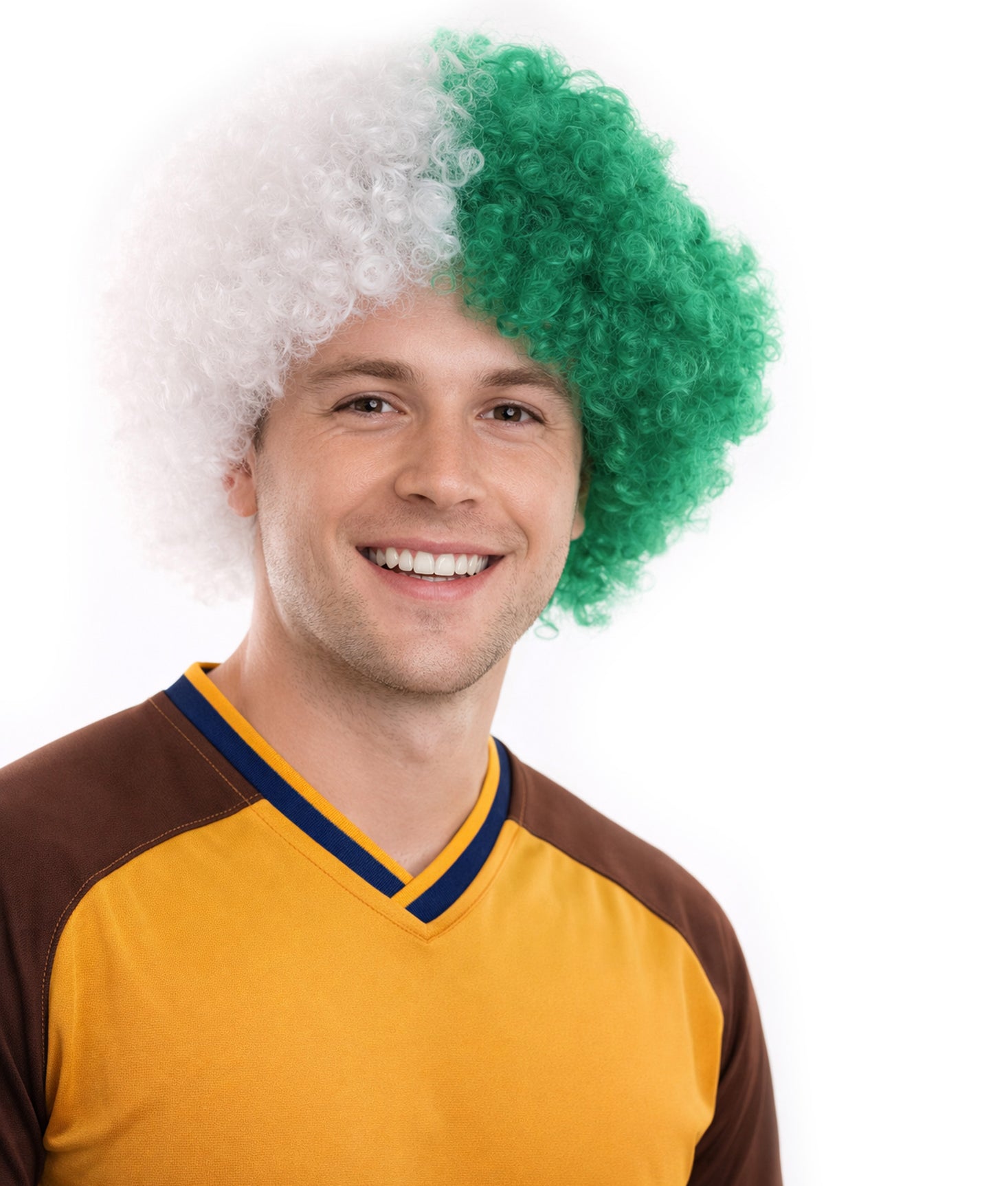 Algeria Flag Jumbo Afro Green and White Wig