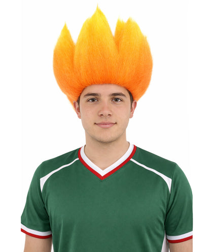 Red and Orange Flame Spiky Long Wig |
