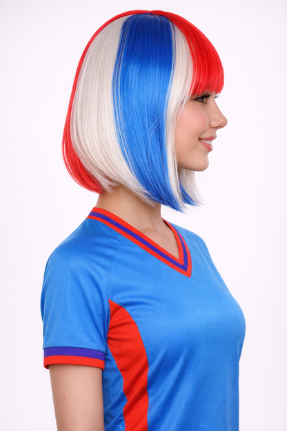 Iceland Flag Bob Multicolor Wig