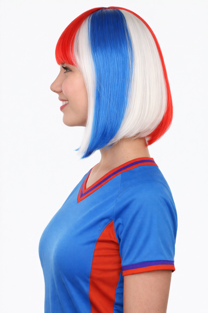 Iceland Flag Bob Multicolor Wig