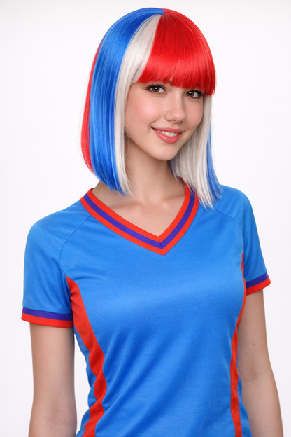 Iceland Flag Bob Multicolor Wig