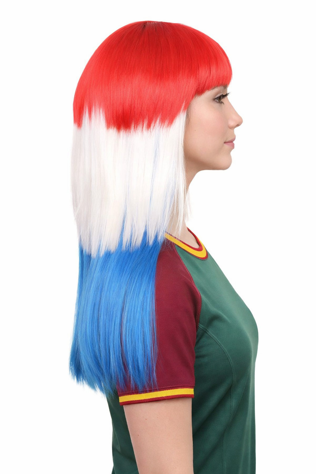 Croatia Flag Long Bob Multicolor Wig