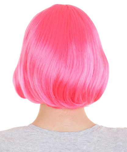 Womens Pink Lady Bob Wig | Modern Bob Medium Cosplay Halloween Wig | Premium Breathable Capless Cap