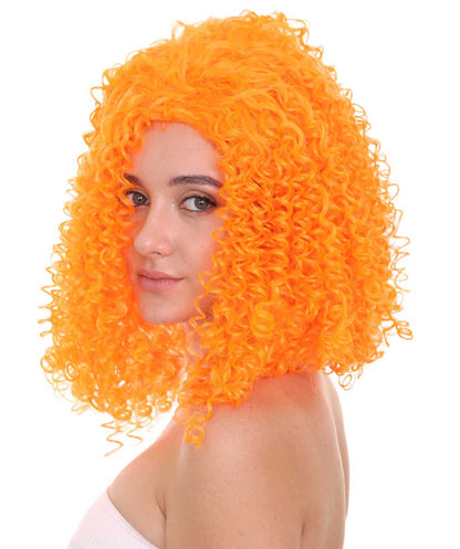 Womens Animation Orange Curly Wig | Orange TV/Movie Wigs | Premium Breathable Capless Cap