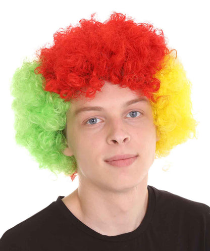 Sport Afro Fun Wig collection | Jumbo Red Yellow Wig