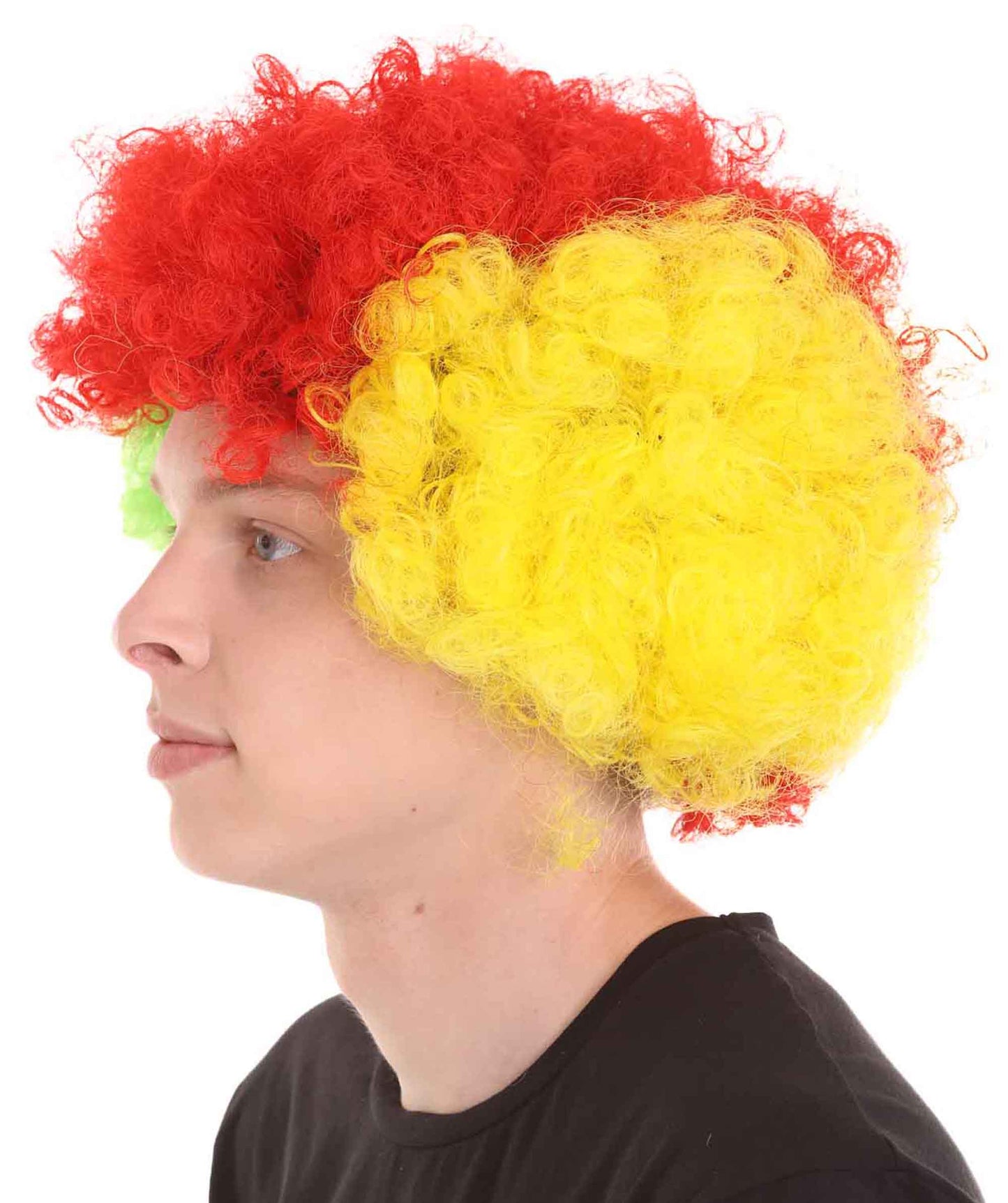 Sport Afro Fun Wig collection | Jumbo Red Yellow Wig