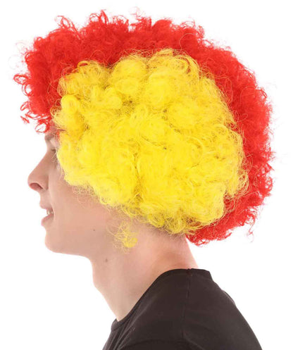 Sport Afro Fun Wig collection | Jumbo Red Yellow Wig
