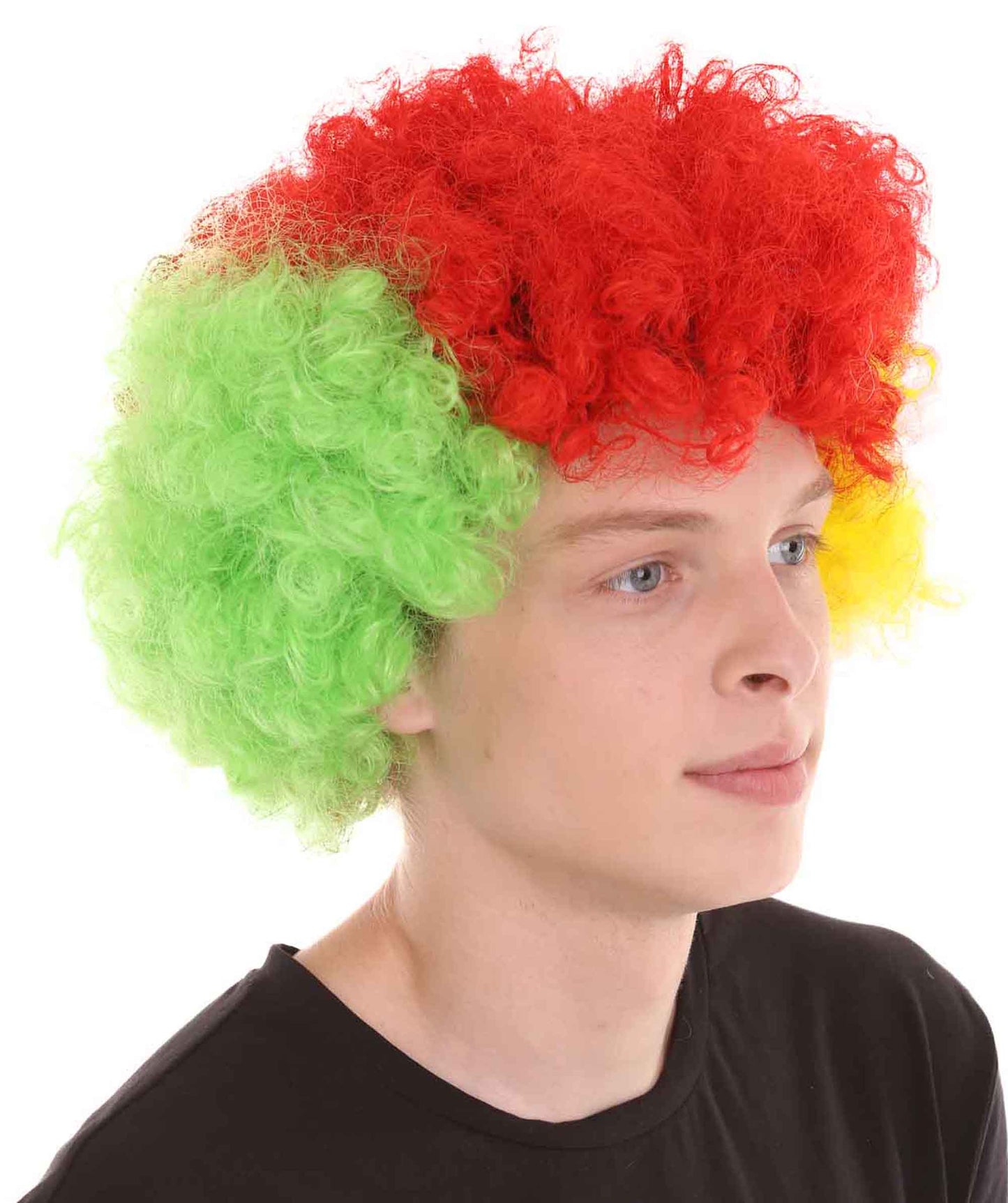 Sport Afro Fun Wig collection | Jumbo Red Yellow Wig
