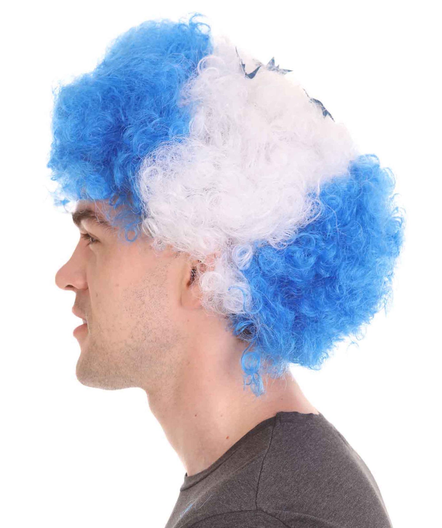 Honduras Flag Afro Blue and White Wig