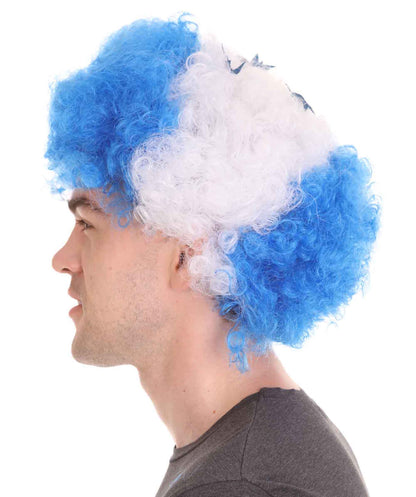 Honduras Flag Afro Blue and White Wig