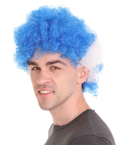 Honduras Flag Afro Blue and White Wig
