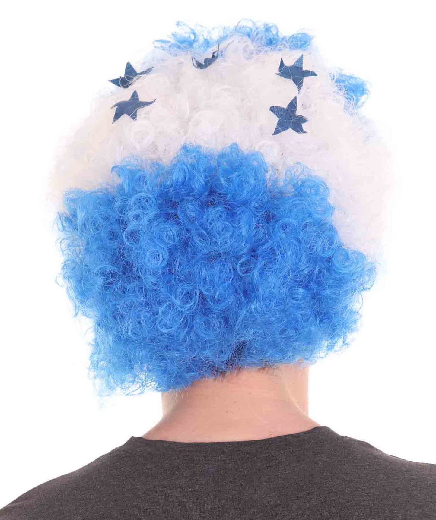 Honduras Flag Afro Blue and White Wig