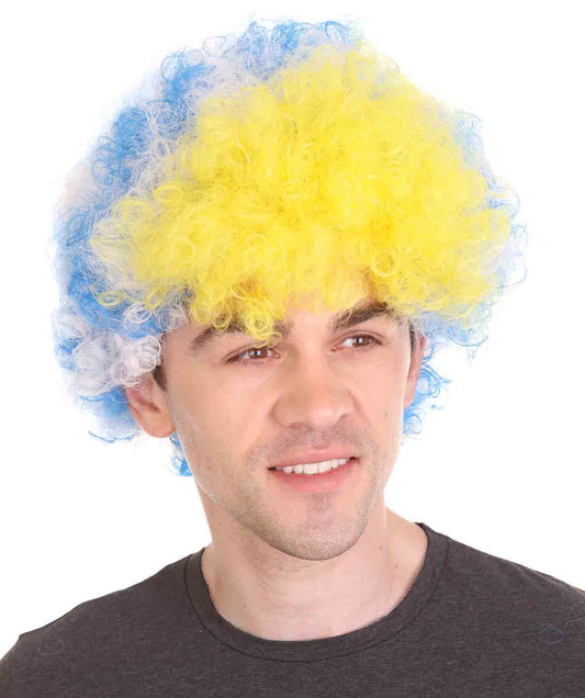 Uruguay Flag Afro Multicolor Wig