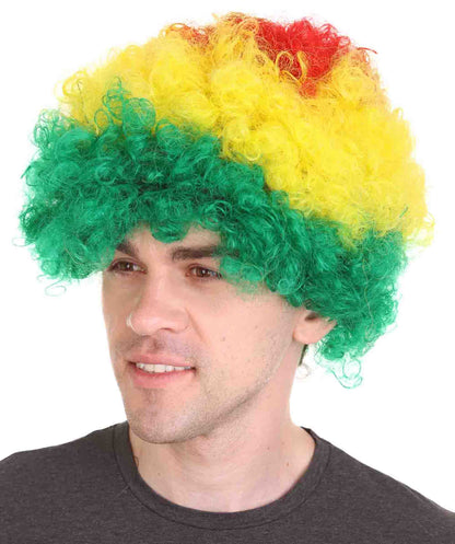 Sport Afro Fun Wig collection | Jumbo Red Yellow Wig
