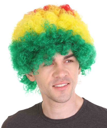 Sport Afro Fun Wig collection | Jumbo Red Yellow Wig