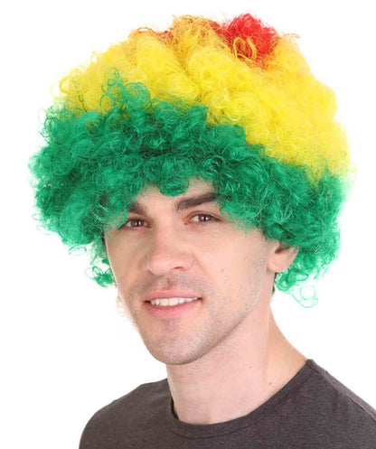 Sport Afro Fun Wig collection | Jumbo Red Yellow Wig