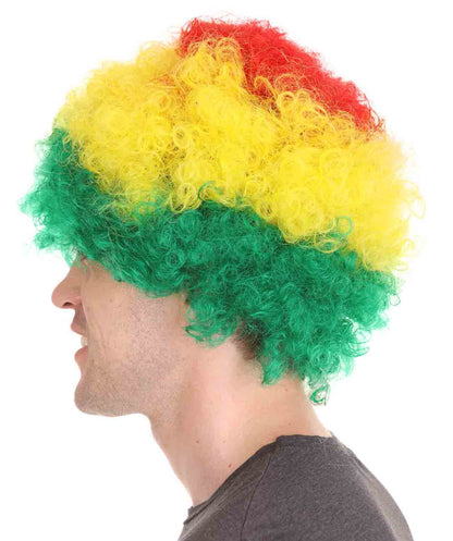 Sport Afro Fun Wig collection | Jumbo Red Yellow Wig