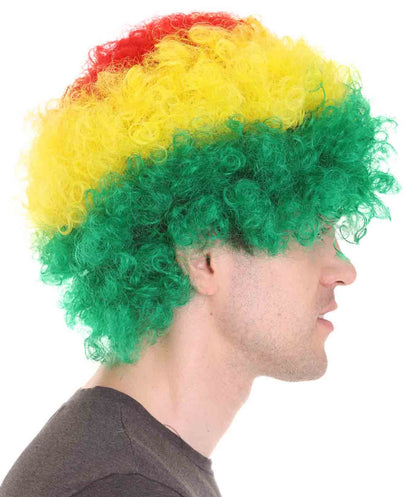 Sport Afro Fun Wig collection | Jumbo Red Yellow Wig