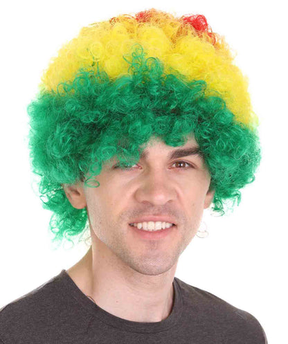 Sport Afro Fun Wig collection | Jumbo Red Yellow Wig