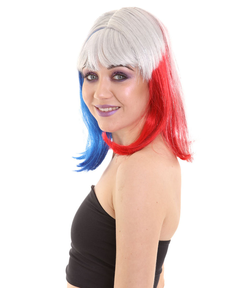 red white and blue bob tinsel