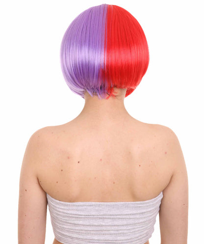 Red & Purple Two-tone Short Bob Wig