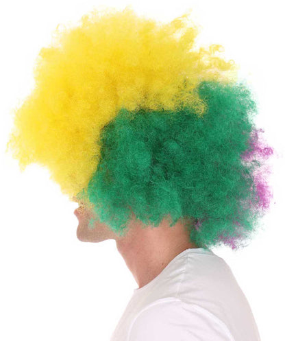 Carnival Mardi Gras Tri-Color Afro Style Wig
