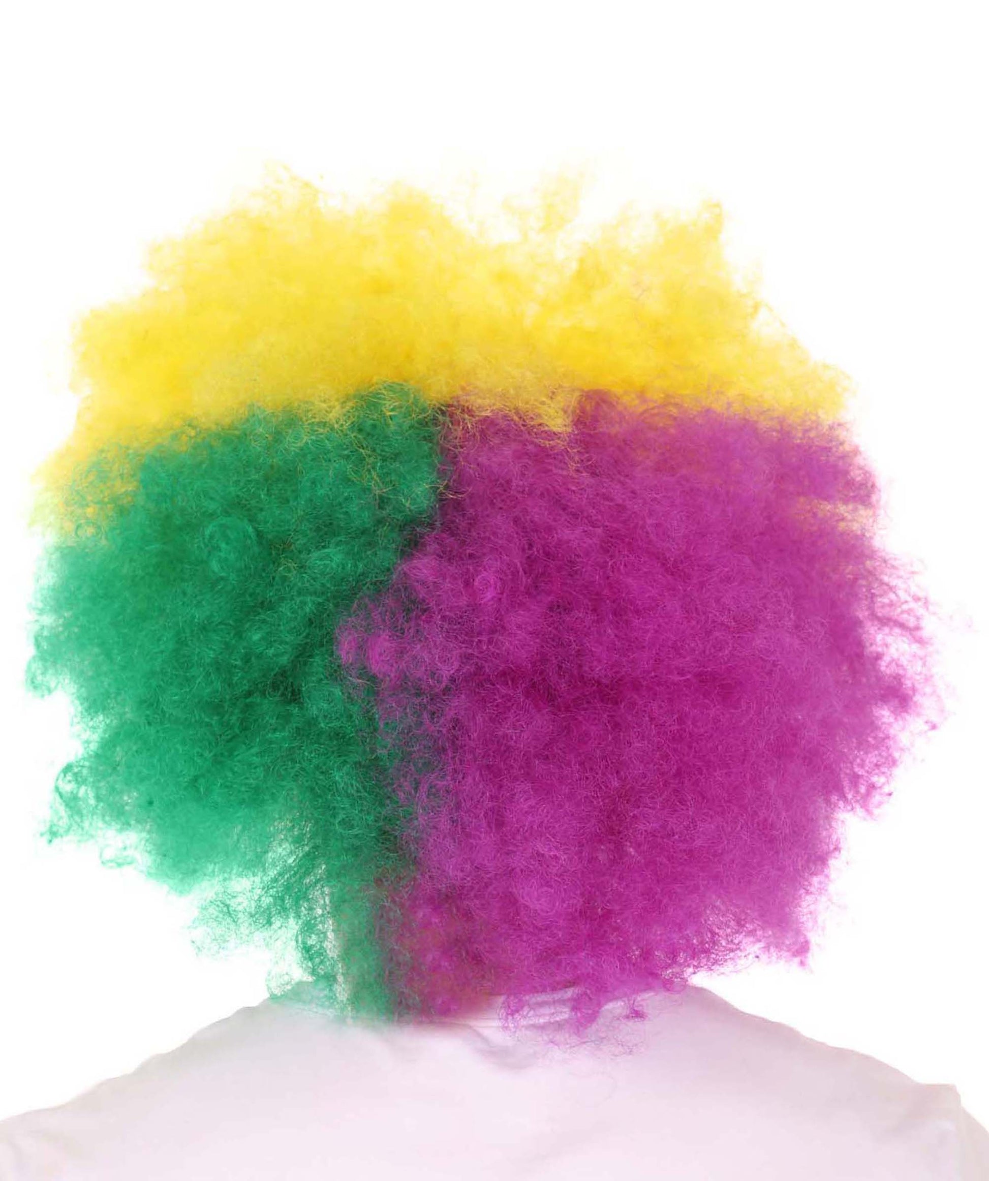 Carnival Mardi Gras Tri-Color Afro Style Wig