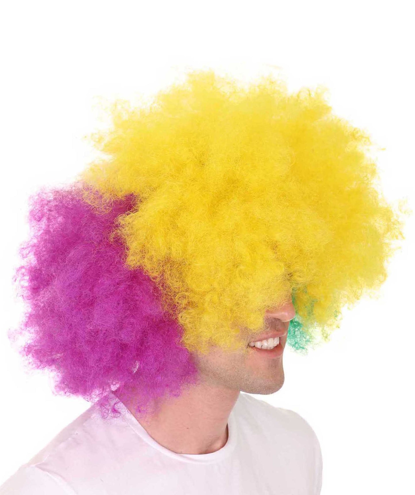 Carnival Mardi Gras Tri-Color Afro Style Wig