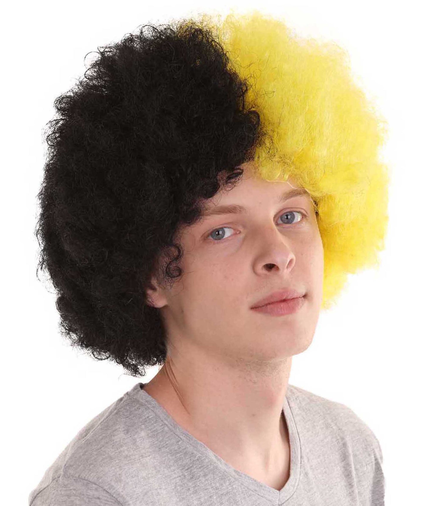 Borussia Dortmund Afro Wig | Black Yellow Cosplay Halloween Wig