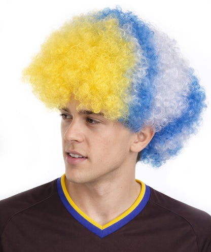 Uruguay Flag Afro Multicolor Wig