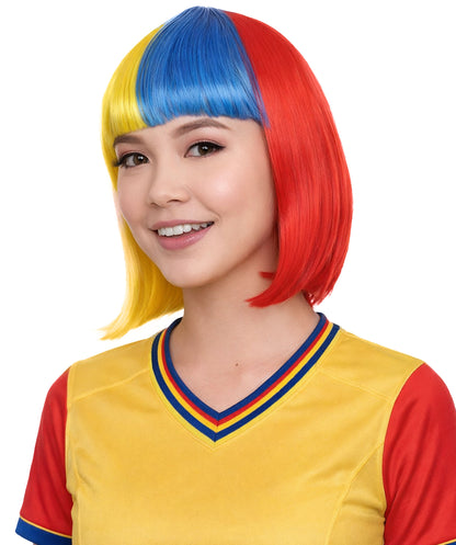Colombia Flag Bob Multicolor Wig
