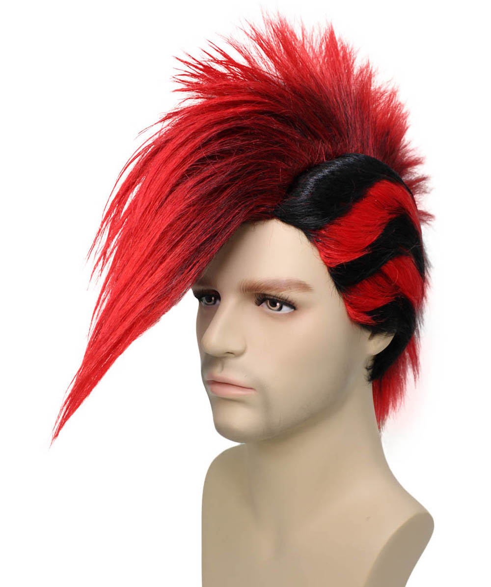 Albania Flag Mohawk Red and Black Wig