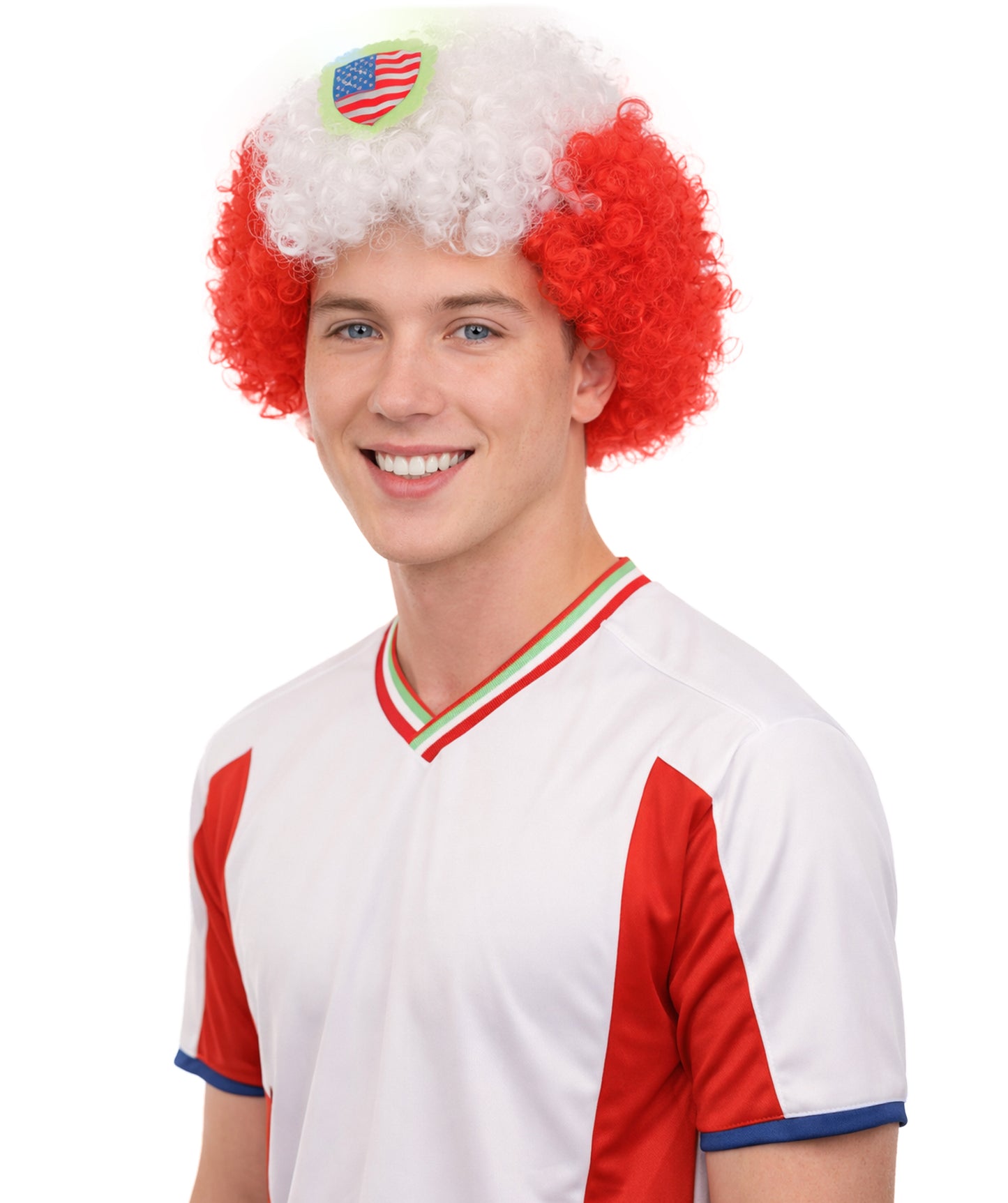 Peru Flag Afro Multicolor Wig