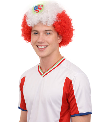 Peru Flag Afro Multicolor Wig