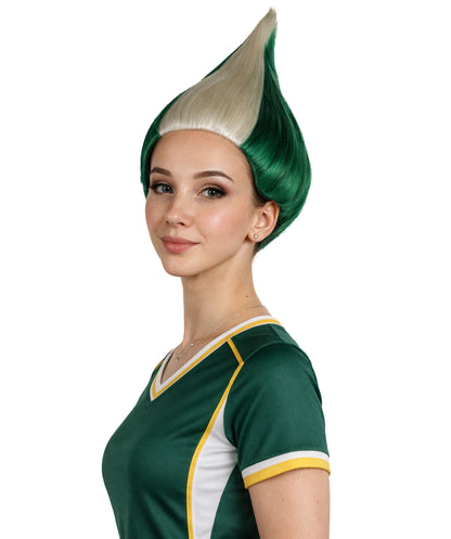 Nigeria Flag Sport Troll Green & White Wig