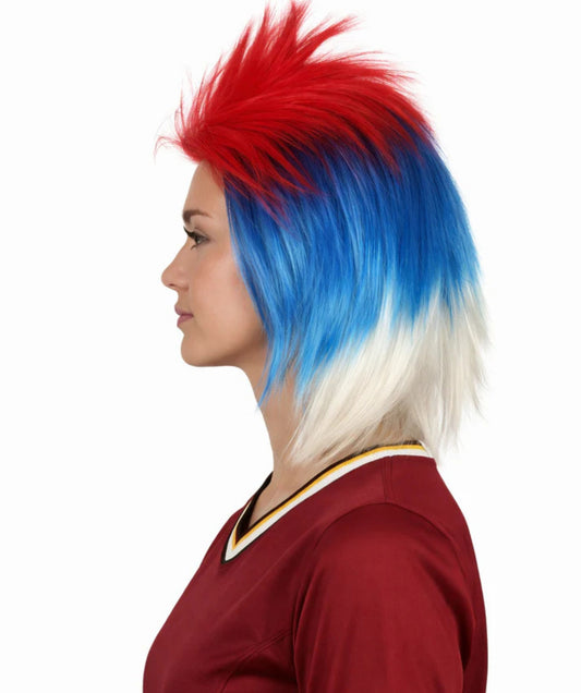 Serbia Flag 80's Mullet Multicolor Wig