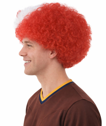 Canada Flag Afro Wig | White Red Afro Wig