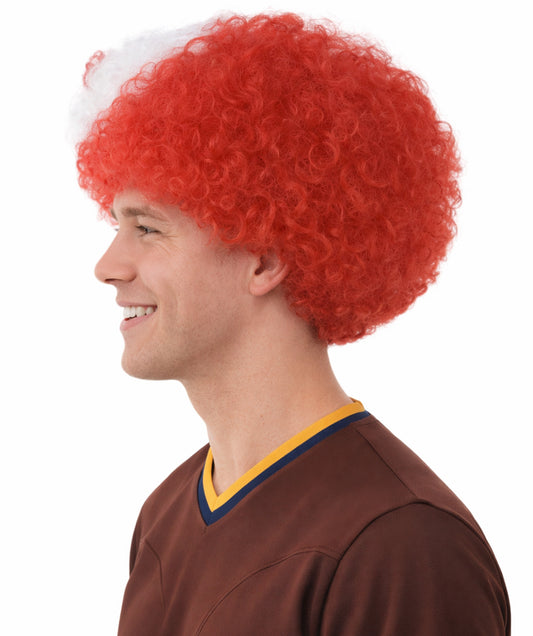 Canada Flag Afro Wig | White Red Afro Wig