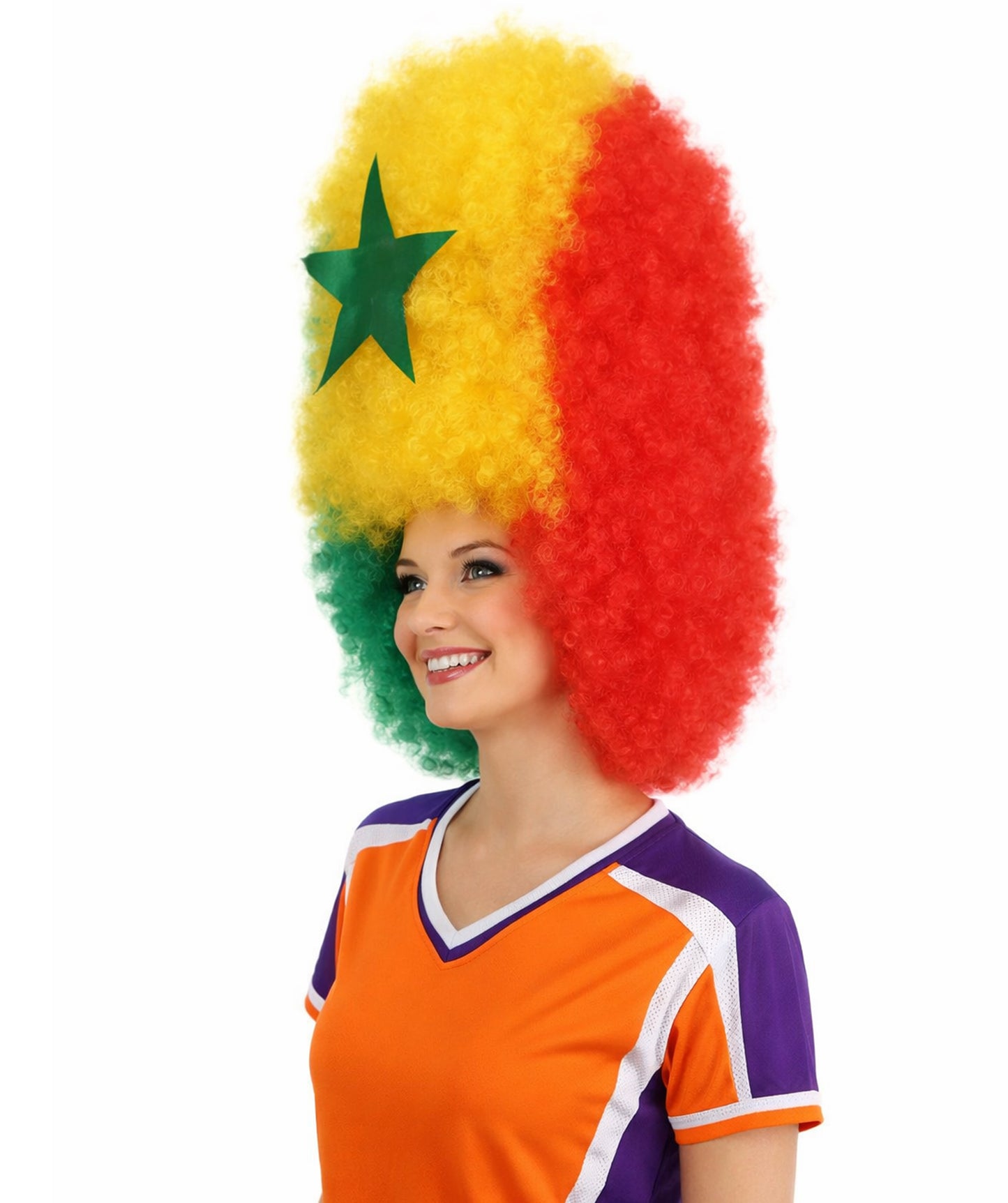 Tunisia Flag Jumbo Afro Multicolor Wig