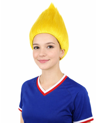 Unisex Yellow Color Troll Wig  I Ideal for Halloween I Flame-Retardant Synthetic Fiber Hair