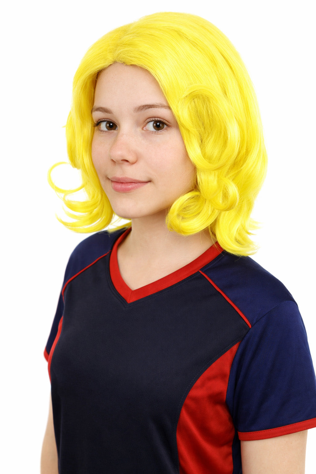 Women's Wavy Bright Yellow Wig | Vibrant Synthetic Medium Hairstyle for Cosplay, Festivals, Stage Shows,  Parties & Photoshoots