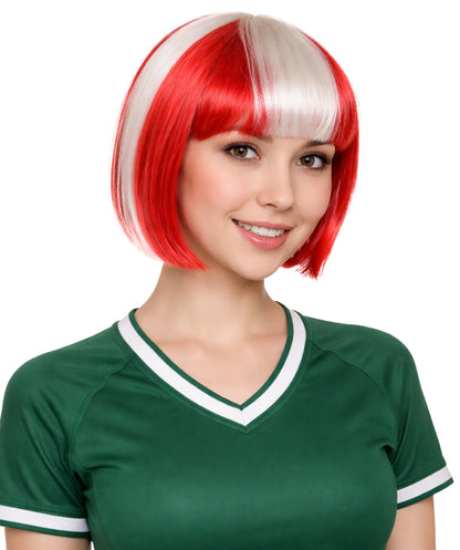 Denmark Flag Bob Red and White Wig