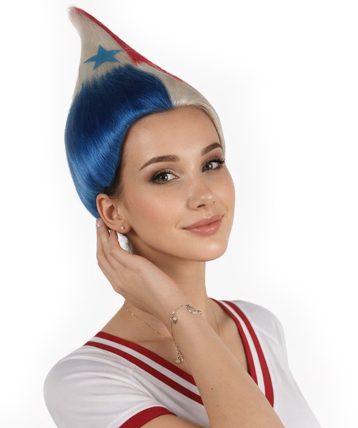Panama Flag Troll Multicolor Wig