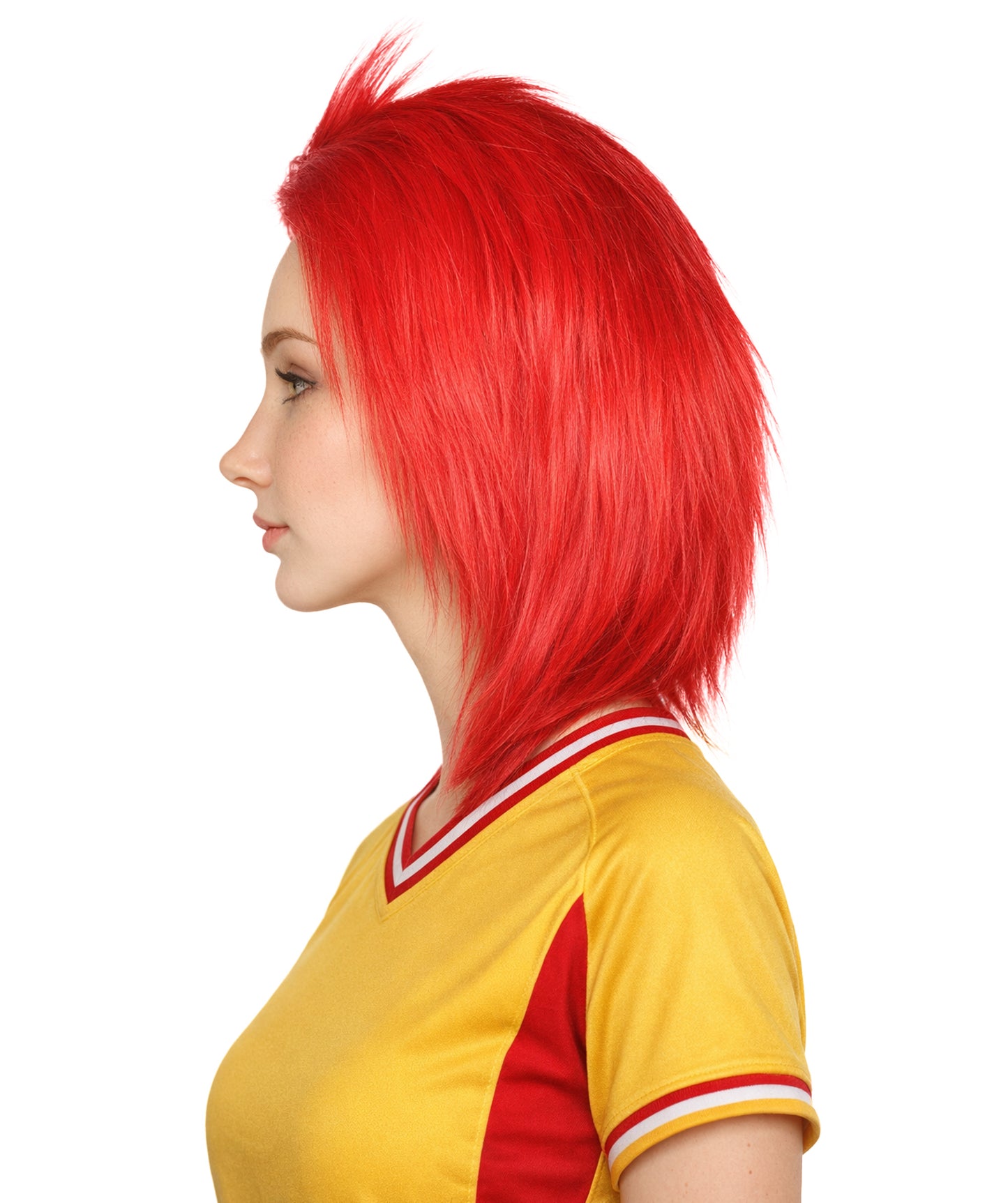 Tunisia Flag 80's Mullet Red and White Wig