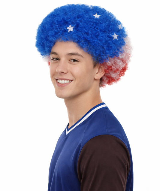 United States Flag Afro Multicolor Wig