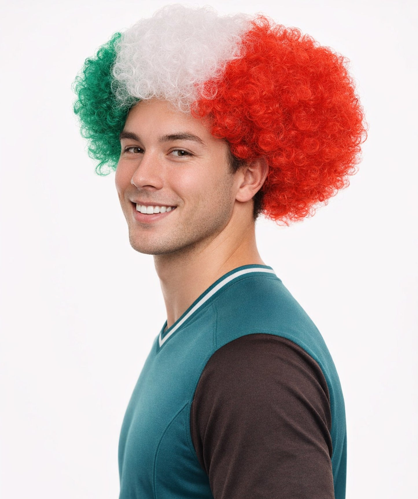 Italy Flag Afro Multicolor Wig