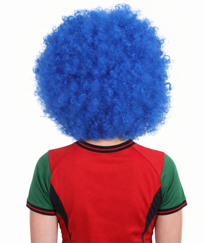 Short Afro Clown Unisex Wig | Fancy Halloween Wig Premium Breathable Capless Cap | Multicolor Options