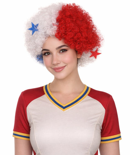 Panama Flag Afro Multicolor Wig
