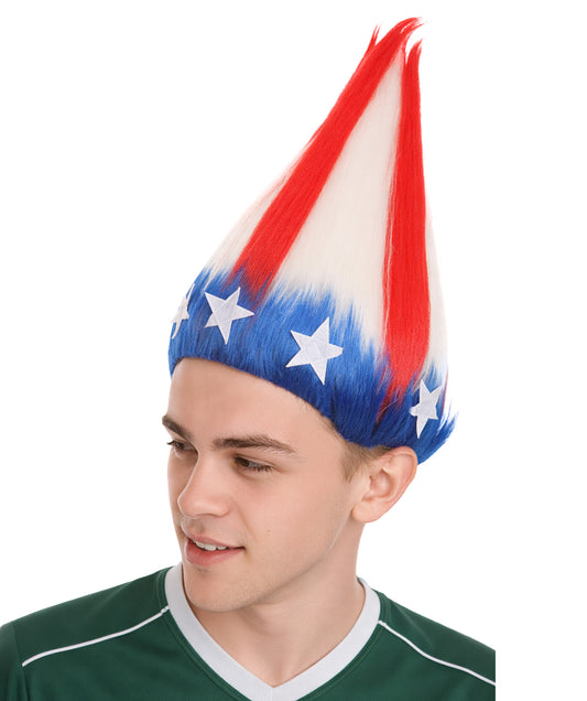 American Stripes Troll Multicolor Wig